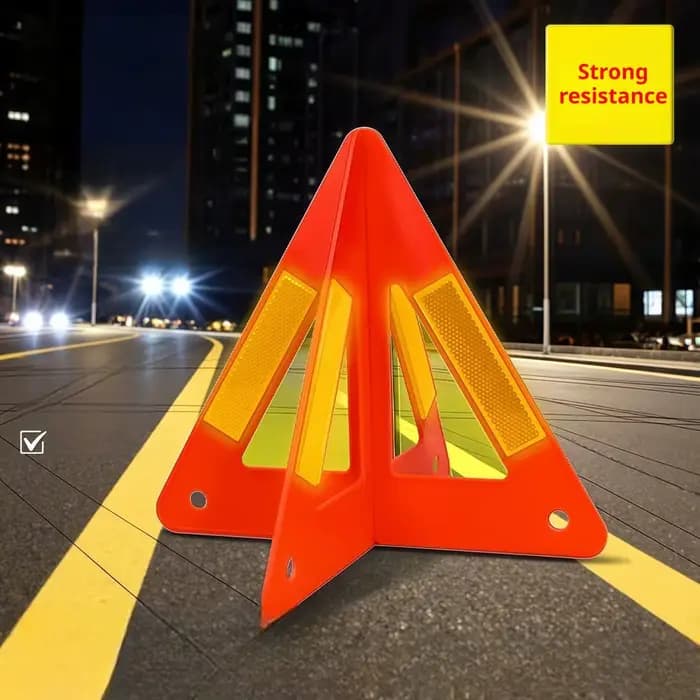 Triangle de signalisation d'urgence pour voiture, rouge, réfléchissant, pour la sécurité routière, trépied portable pliable, panneau de signalisation d'arrêt, réflecteur