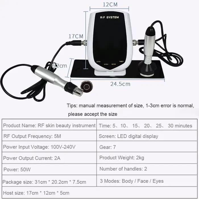 Machine de levage RF à radiofréquence 5MHz, dispositif Facial RF pour le visage, le corps et les yeux, Machine RF tripolaire, raffermissement de la peau, élimine les rides du cou