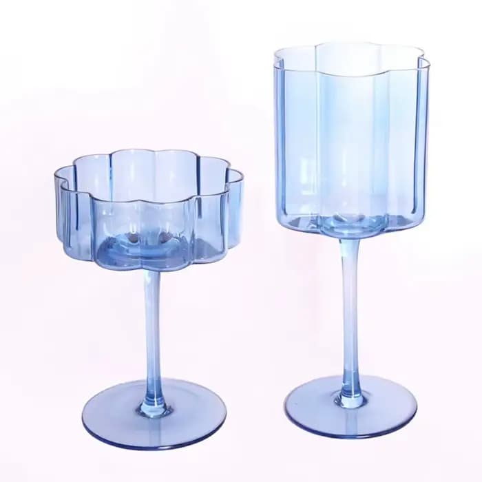 Verre à vin en cristal multicol, gobelet à cocktail, coupe à champagne transparente, lumière créative, luxe rétro, pétale, coloré