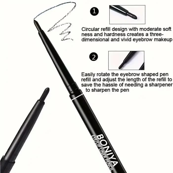 Eyeliner brun noir soyeux, lisse, imperméable et résistant à la sueur, longue durée, 3 pièces