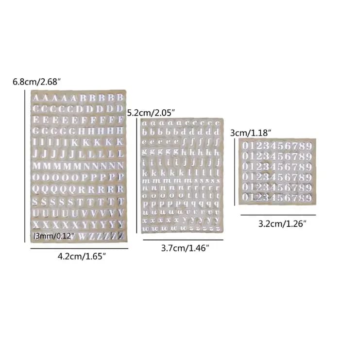 Autocollants chiffres or argent 3mm