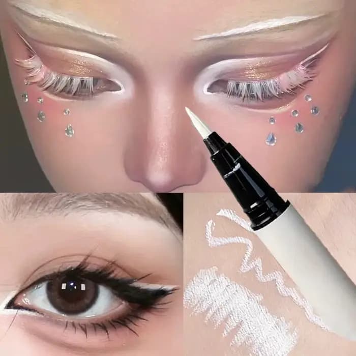 Eyeliner blanc mat, stylo liquide couché