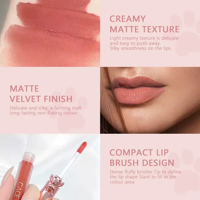 CACE brillant à lèvres maquillage liquide rouge