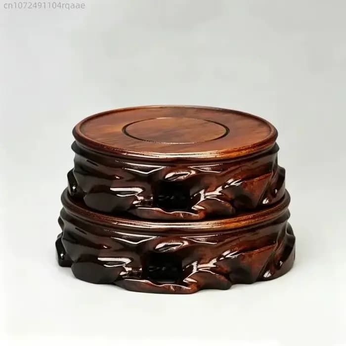 Support de Plante Rond en Bois Massif Simple, Socle Épaissi pour Pot de Fleurs, Bonsaï, Vase, Décoration d'Intérieur, Plantes Succulentes, Base de Bureau