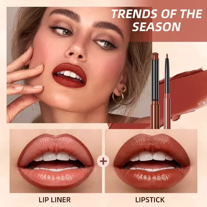 QIBEST mat nu rouge à lèvres stylo longue durée Lipliner crayon
