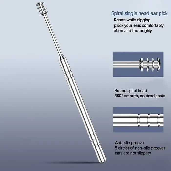 Nettoyeur d'oreille 6 pièces/ensemble cure-oreille dissolvant de cire d'oreille cuillère d'oreille Curette nettoyage d'oreille spirale cure-oreille facile élimination du cérumen Gadget de soin des ore