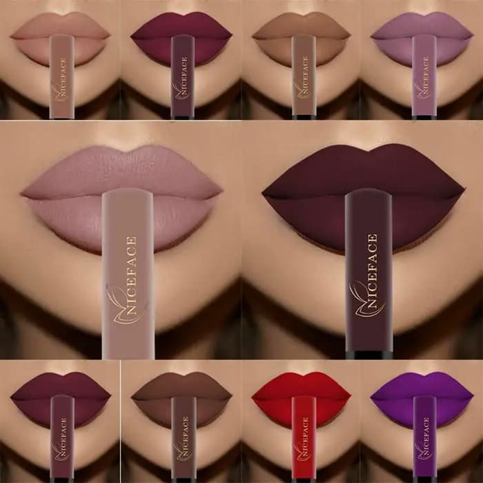 NICEFACE 34 couleurs brillant à lèvres imperméable nu mat liquide rouge