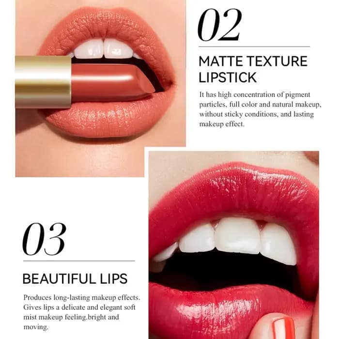 CHOOSE RASME Rouge à lèvres en barre chocolatée 6 couleurs, effet nacré, longue tenue, mat, waterproof