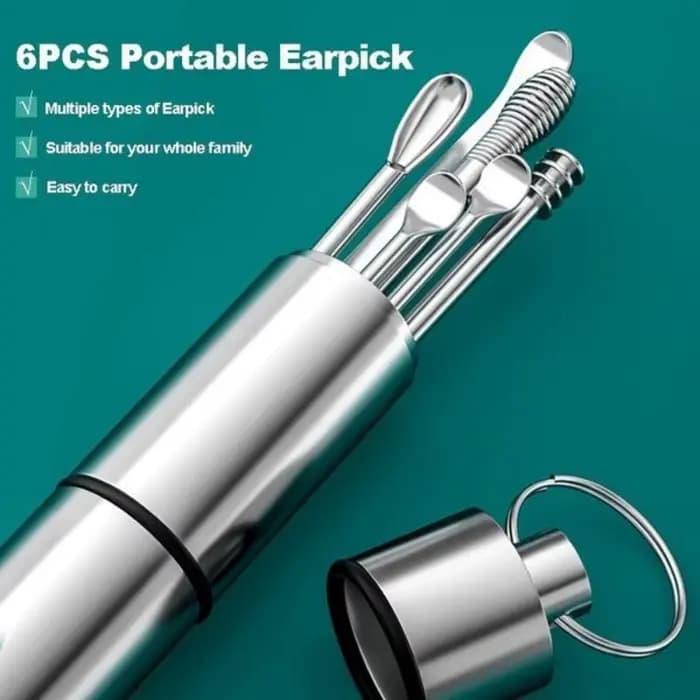 6/7/8 pièces ensemble cueilleurs de cire d'oreille nettoyage acier inoxydable cure-oreille dissolvant de cire Curette cure-oreille nettoyant oreille nettoyant cuillère soin oreille