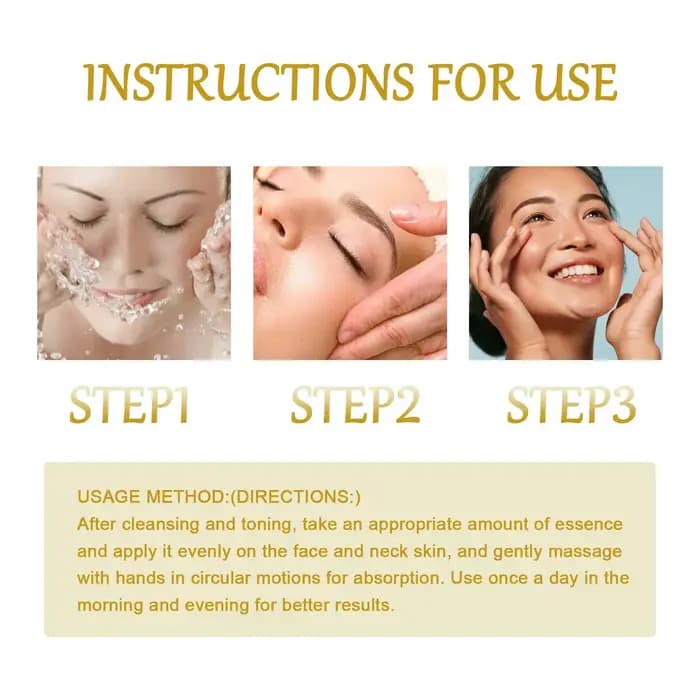 Essence Anti-rides à l'acide hyaluronique, 1ml, Anti-âge, polypeptide, peut réparer, hydrate et resserre la peau du visage
