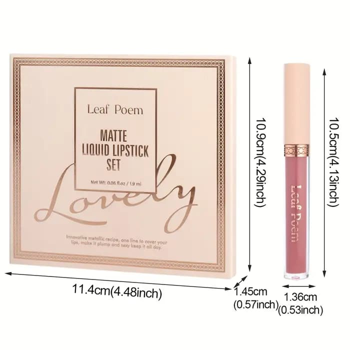 8 pièces de rouge à lèvres liquide mat