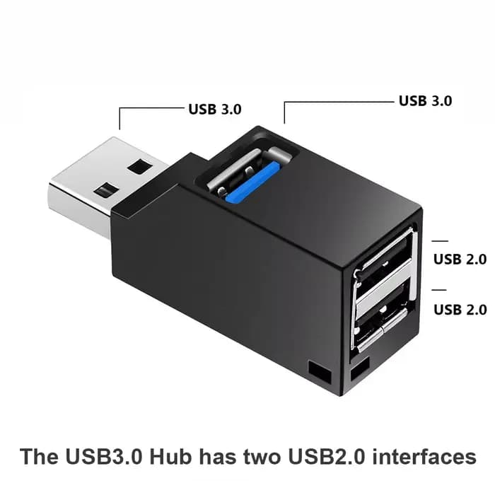 Adaptateur HUB USB 3.0, Mini boîtier séparateur 1 à 3 Ports USB 2.0 haute vitesse pour PC portable, lecteur de carte disque U
