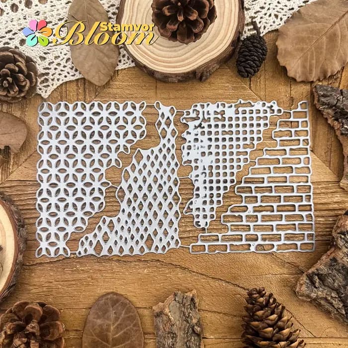 Original rétro cassé Texture dentelle brique mur arrière-plans métal matrices de découpe Scrapbooking décoratif gaufrage