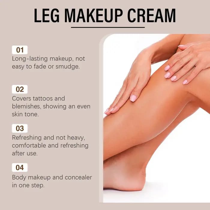 Fond de Teint Corps Effet Bronzant Maquillage Jambes Waterproof Longue Tenue Unifie