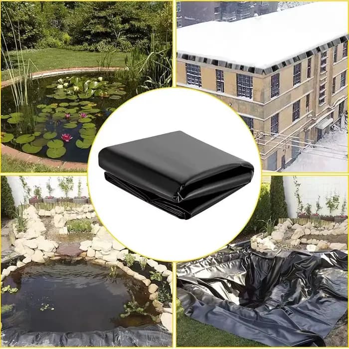 Bâche de bassin pour poissons, membrane imperméable noire flexible pour jardins, piscines, ruisseaux, fontaines, aménagement paysager renforcé