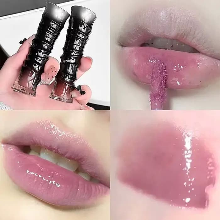 Gloss à lèvres rouge foncé style punk