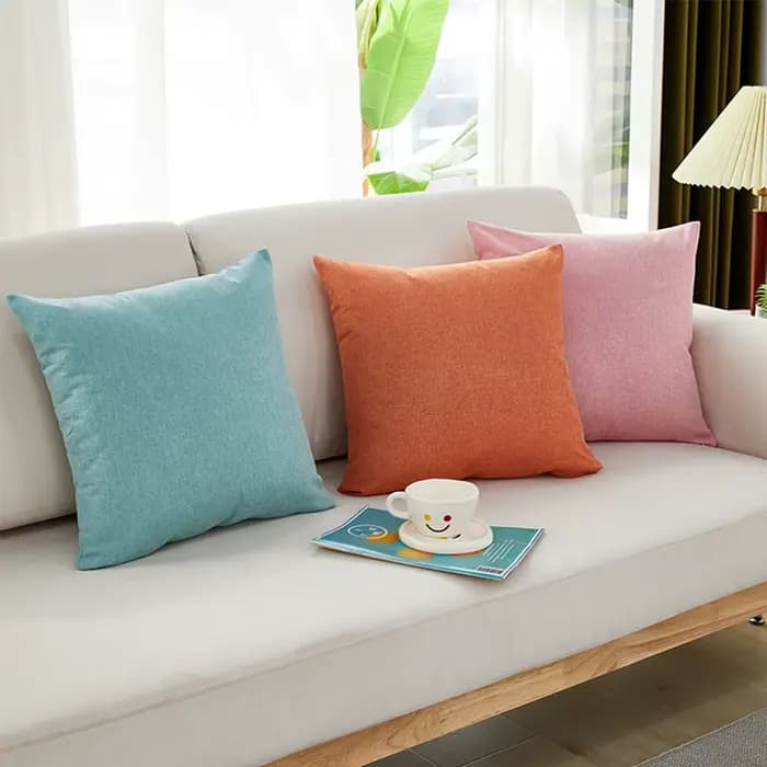 Juste de coussin en lin pour canapé, taie d'oreiller, salon, extérieur, décoration d'intérieur, 45x45cm