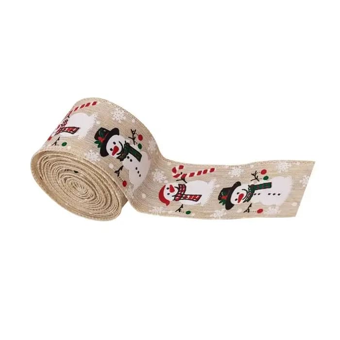 Ruban bonhomme neige Festival E8BD, décorations vacances en tissu Durable pour maison, le bureau, les vitrines