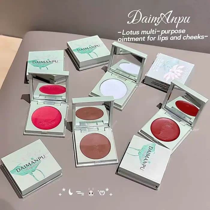 Lotus Tales Crème pour lèvres et joues 2 en 1 – Baume multi-usage hydratant à rinçage rosé naturel
