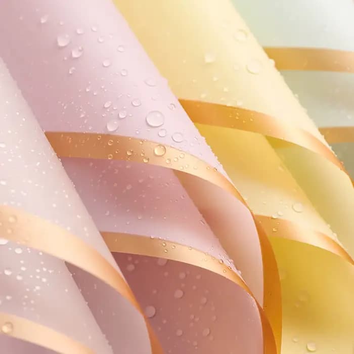 10 feuilles de papier d'emballage de fleurs avec bords dorés, emballage de bouquet imperméable – Idéal pour les mariages et les anniversaires de bricolage