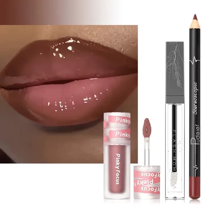 Ensemble de lèvres brillantes 3 pièces