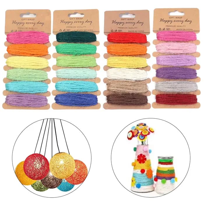 Corde de Jute naturelle colorée en lin et chanvre, 1 planche de 2mm, pour bricolage, vêtements de maison faits à la main, accessoires de décoration de couture, vente en gros