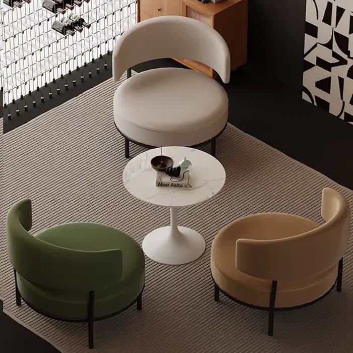 Fauteuils de salon vert Cuddle, chaises de bureau jaunes confortables, canapé de bureau paresseux, fauteuils de salon modernes, meubles colorés