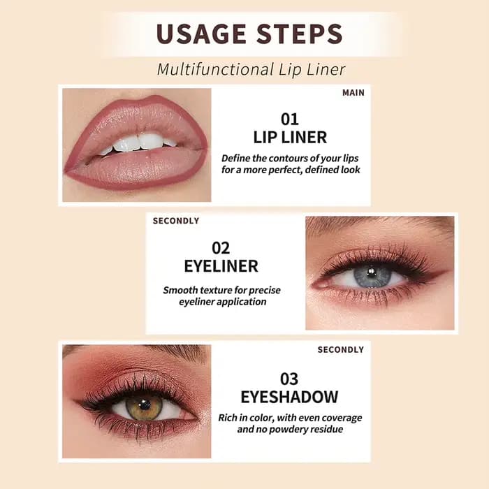 QIBEST Crayon à lèvres mat rouge nude