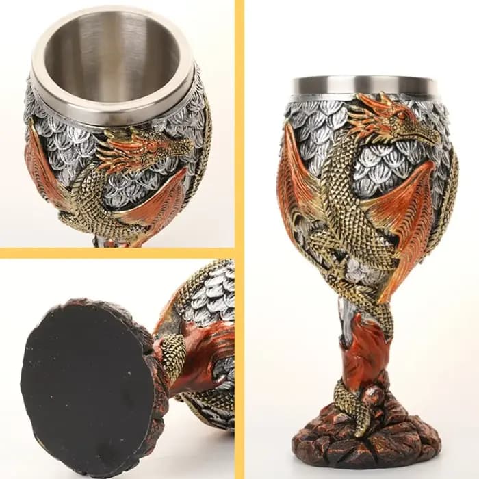 Tasse à bière Dragon 3D créative en résine 304, en acier inoxydable, gobelet à vin gothique, Viking, Tankard médiéval, décoration de Bar, cadeau pour hommes