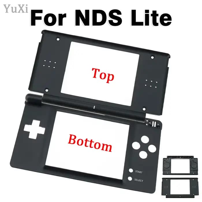 Cadre supérieur et inférieur pour DS Lite, cadre d'écran supérieur et inférieur pour NDSL, cadre intérieur d'écran noir, pièce de rechange, 1 pièce