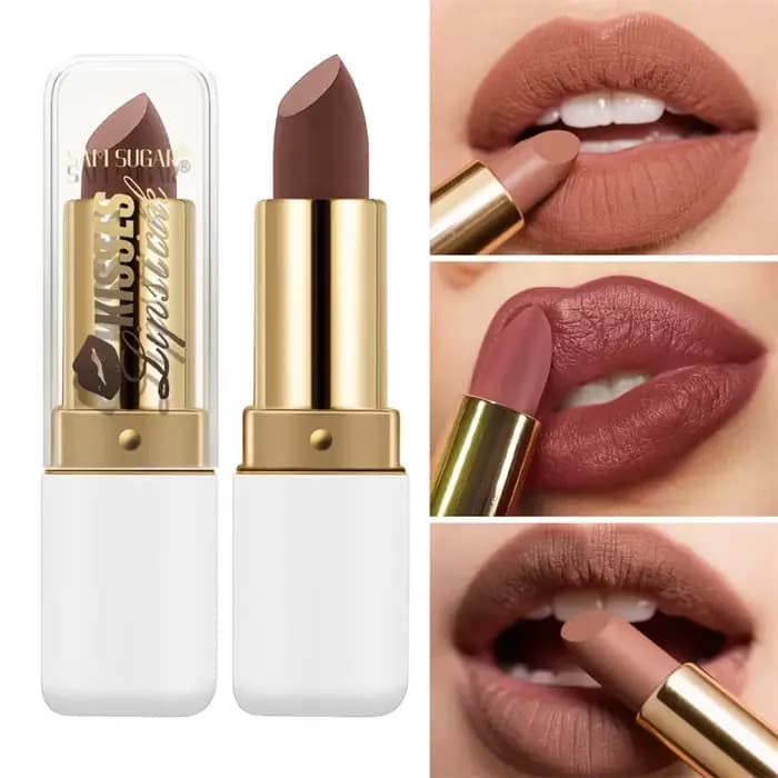 Rouge à lèvres velours à paillettes violettes nacrées