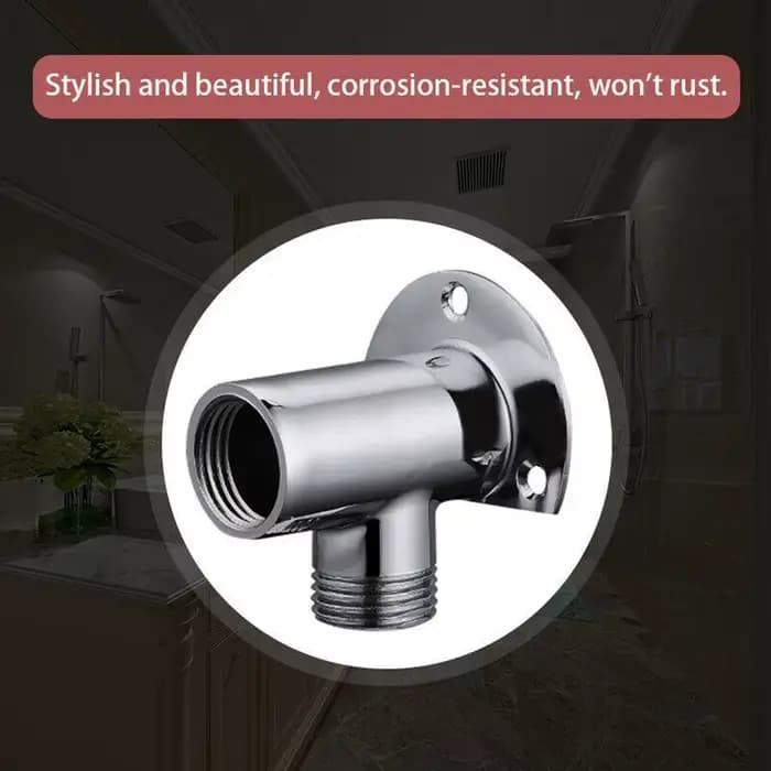 Bras de douche tuyau inférieur pomme de douche murale bras d'extension Joint buse de douche accessoires en acier inoxydable Base fixe de douche