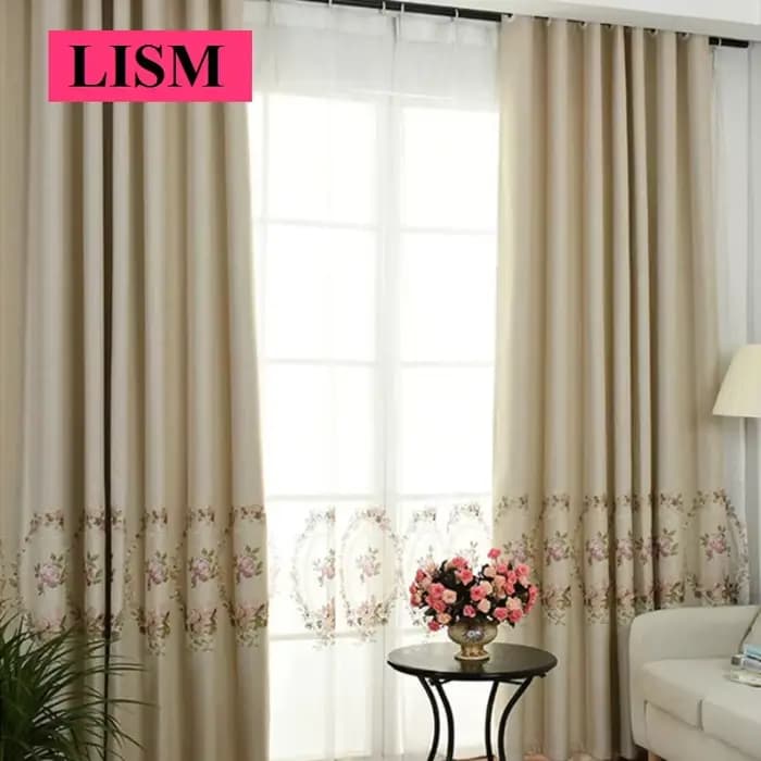 Rideaux occultants américains en lin et coton brodé de fleurs, décoration de fenêtre pour chambre à coucher, salon, balcon, Tulle blanc personnalisé
