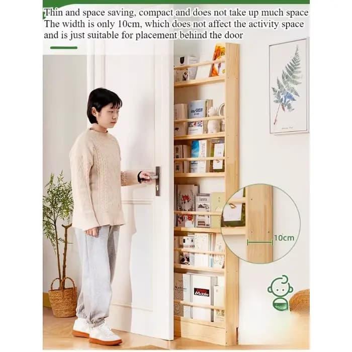 Bibliothèque Simple en bois massif, du sol au plafond contre le mur, bibliothèque pour enfants, support pour livres d'images, support de rangement