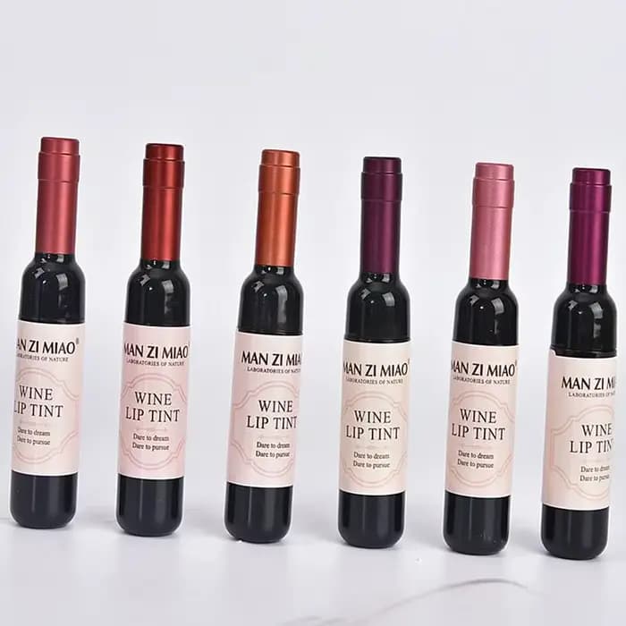 Rouge à lèvres longue durée imperméable en forme de bouteille de vin pour femme