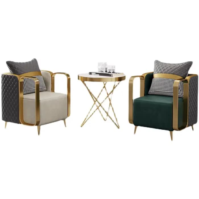 Chaise d'appoint moderne noire et grise avec rembourrage en lin pour le salon, personnalisable
