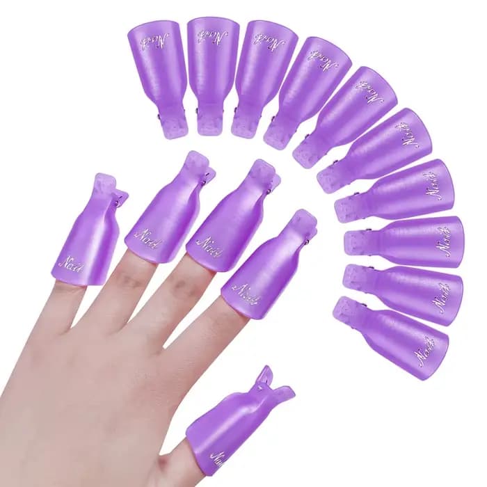 10 pièces/sac coloré acrylique manucure Art trempé capuchon pince nettoyage des ongles manucure Uv Gel vernis à ongles trempé emballage outil doigt