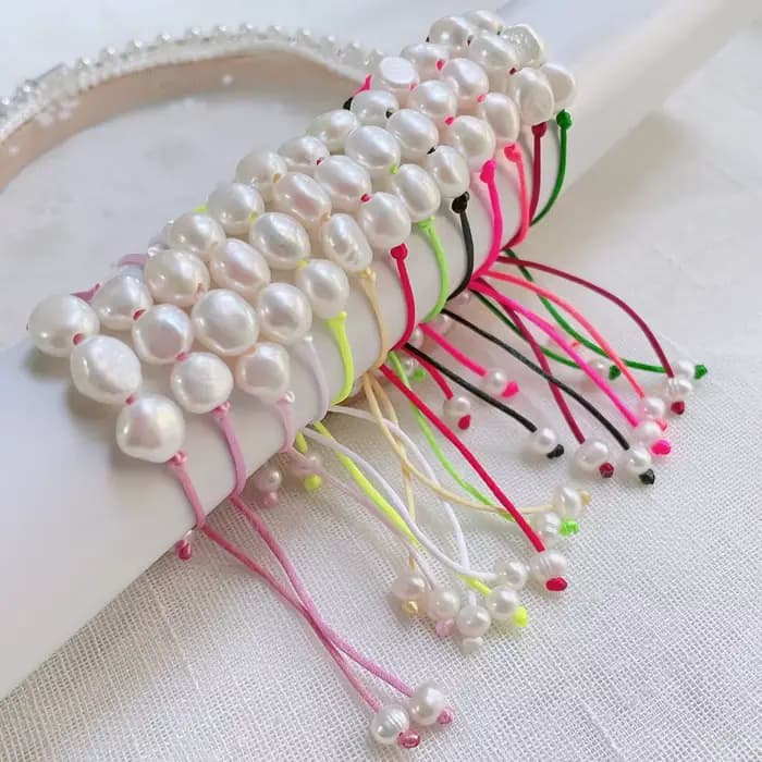 Bracelets de perles d'eau douce naturelles baroques pour femmes et filles, bijoux en ULcolorée, breloque irrégulière, grand, véritable, bateau de chia