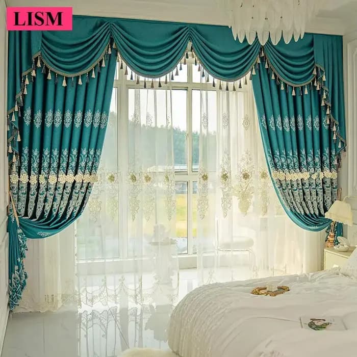 Rideaux occultants européens simples en coton et lin, pour salon, chambre à coucher, lumière moderne, luxe, rideau brodé en relief, personnalisé