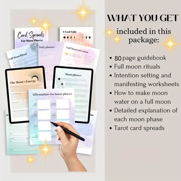 Carnet de notes A5 80 pages, pour professionnels, usage personnel au bureau, cadeau, propagation de cartes de tarot, rituel de pleine lune, agenda planificateur