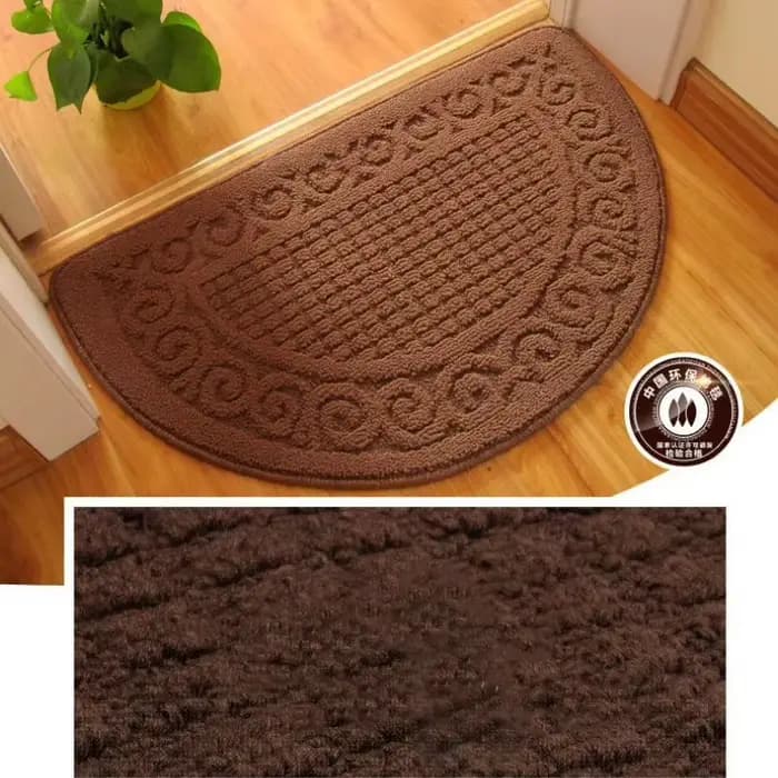 Paillasson demi-rond en caoutchouc pour porte d'entrée de maison, intérieur, antidérapant, pour couloir d'entrée, salle de bain, tapis de sol durables