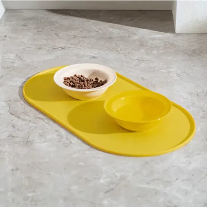 Tapis d'alimentation pour chat avec conception imperméable antidérapante, tapis de nourriture pour animaux de compagnie, Compatible avec les bols pour chat/chien, les ménages multipets, les propriétai