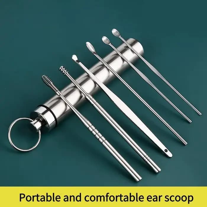 6/7/8 pièces ensemble cueilleurs de cire d'oreille nettoyage acier inoxydable cure-oreille dissolvant de cire Curette cure-oreille nettoyant oreille nettoyant cuillère soin oreille