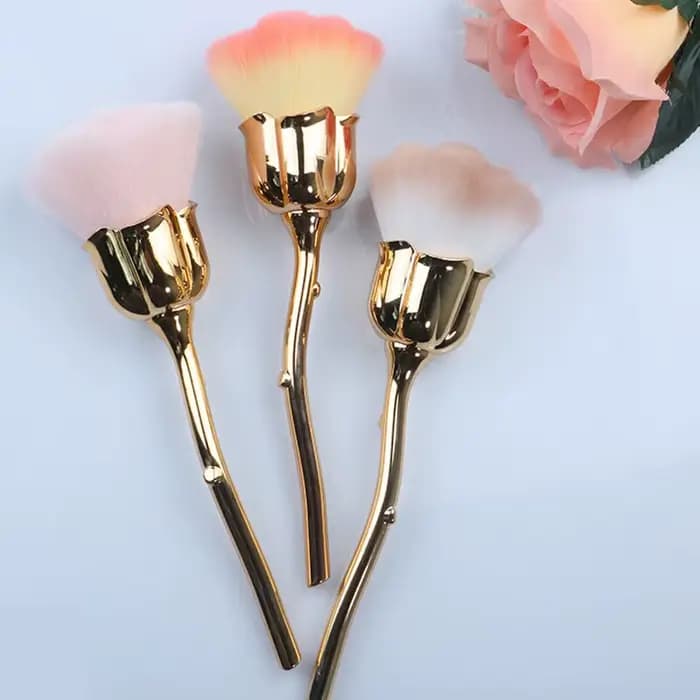 Brosse de manucure en forme de rose avec brosse à ongles, accessoires d'art, outil populaire, rond, maquillage, polissage, dépoussiérage