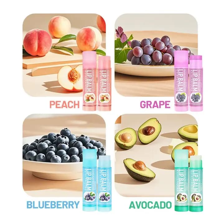 Assortiment de baumes à lèvres à saveur de fruits