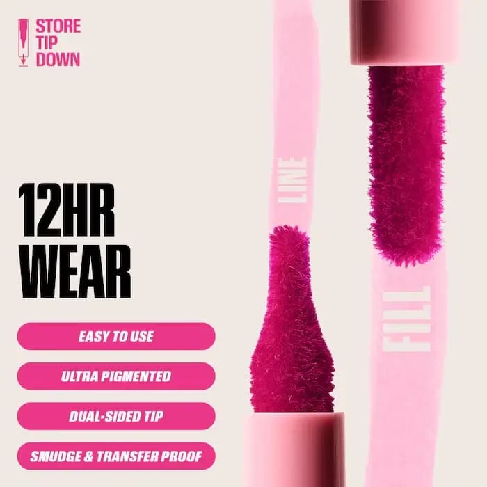 Crayon à lèvres Huda Beauty Nude Mat Imperméable Anti-transfert Rouge Cerise – Stylo Contour