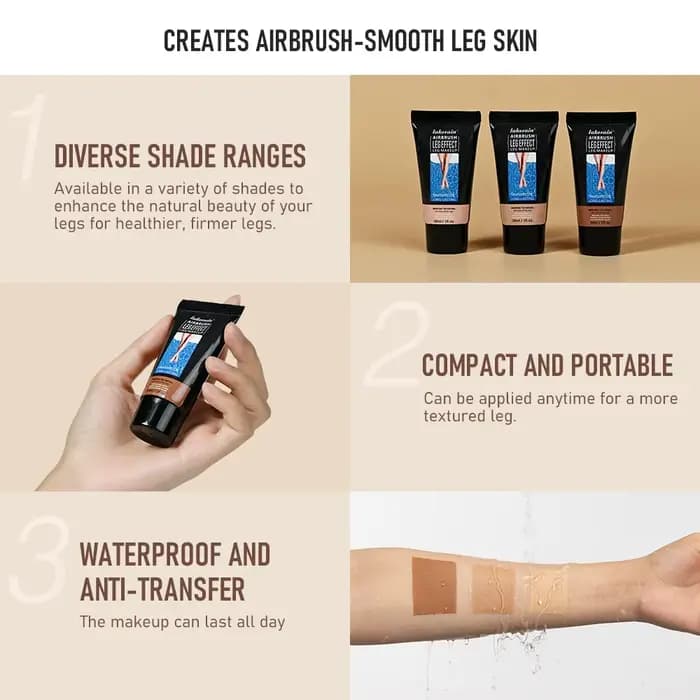 30g jambe fond de teint imperfections couverture maquillage hydratant corps