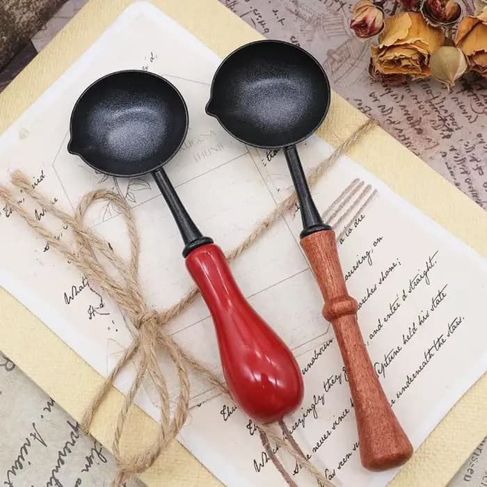Cuillère anti-adhésif avec manche en bois, cuillère scellée d'avertissement, laque facile à nettoyer, outil de chauffage et de fusion de particules