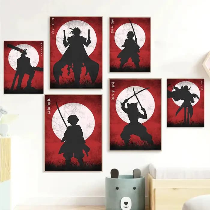 Affiches d'art mural de personnages d'anime japonais classiques, décoration de chambre d'enfant, toile murale personnalisée, impression d'image moderne
