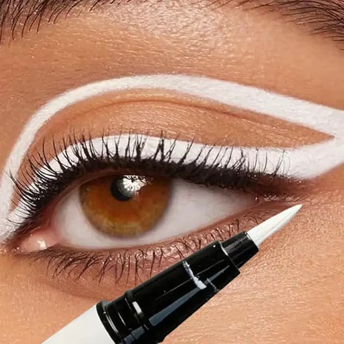 Eyeliner blanc mat, stylo liquide couché